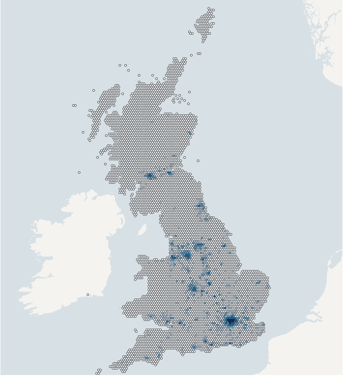UPRN density map